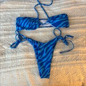 SHEIN Blue Zebra Print Bikini